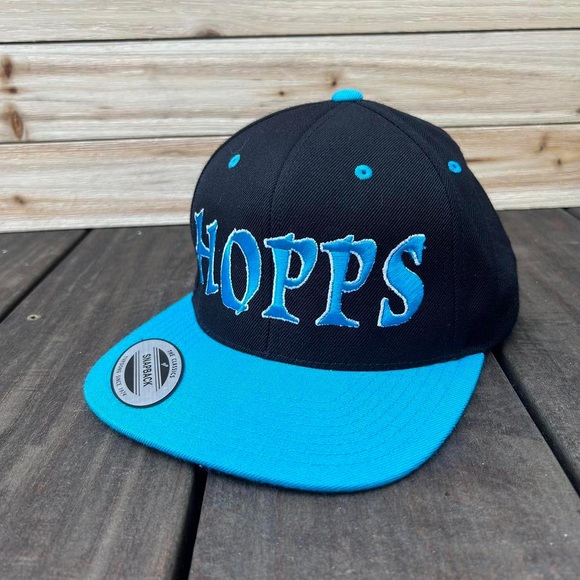 Vintage Black/Blue Hopps Lids Snapback Cap Hat - Picture 1 of 7